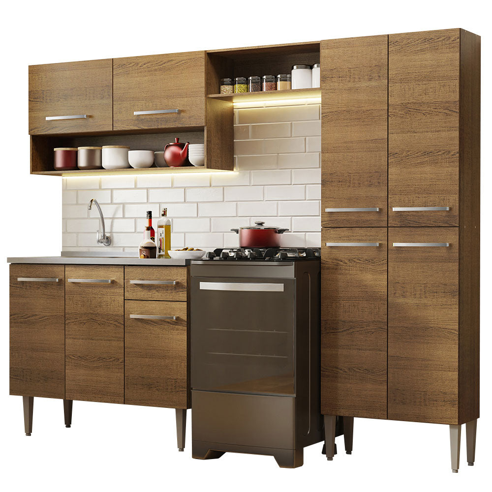 MADESA Compact Kitchen Cabinet Set with Sink - DIY - Brown Color ...