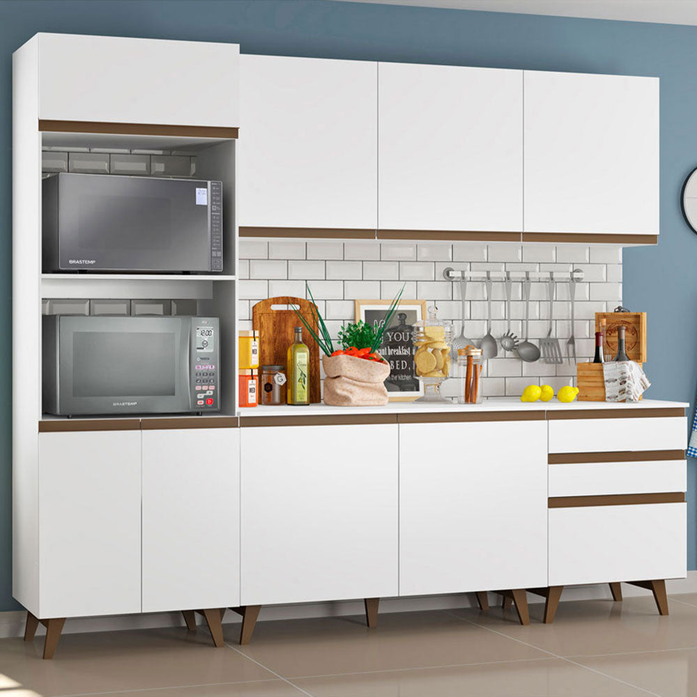 Madesa Reims Complete Kitchen Cabinet 250cm - White