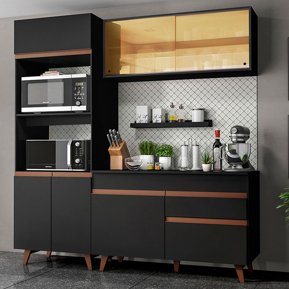 Compact Kitchen Madesa Reims 190002 with Cabinet and Counter – Black