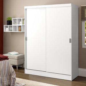 
                  
                    Load image into Gallery viewer, Madesa Luke Single Wardrobe 2 Sliding Wooden Doors - White
                  
                