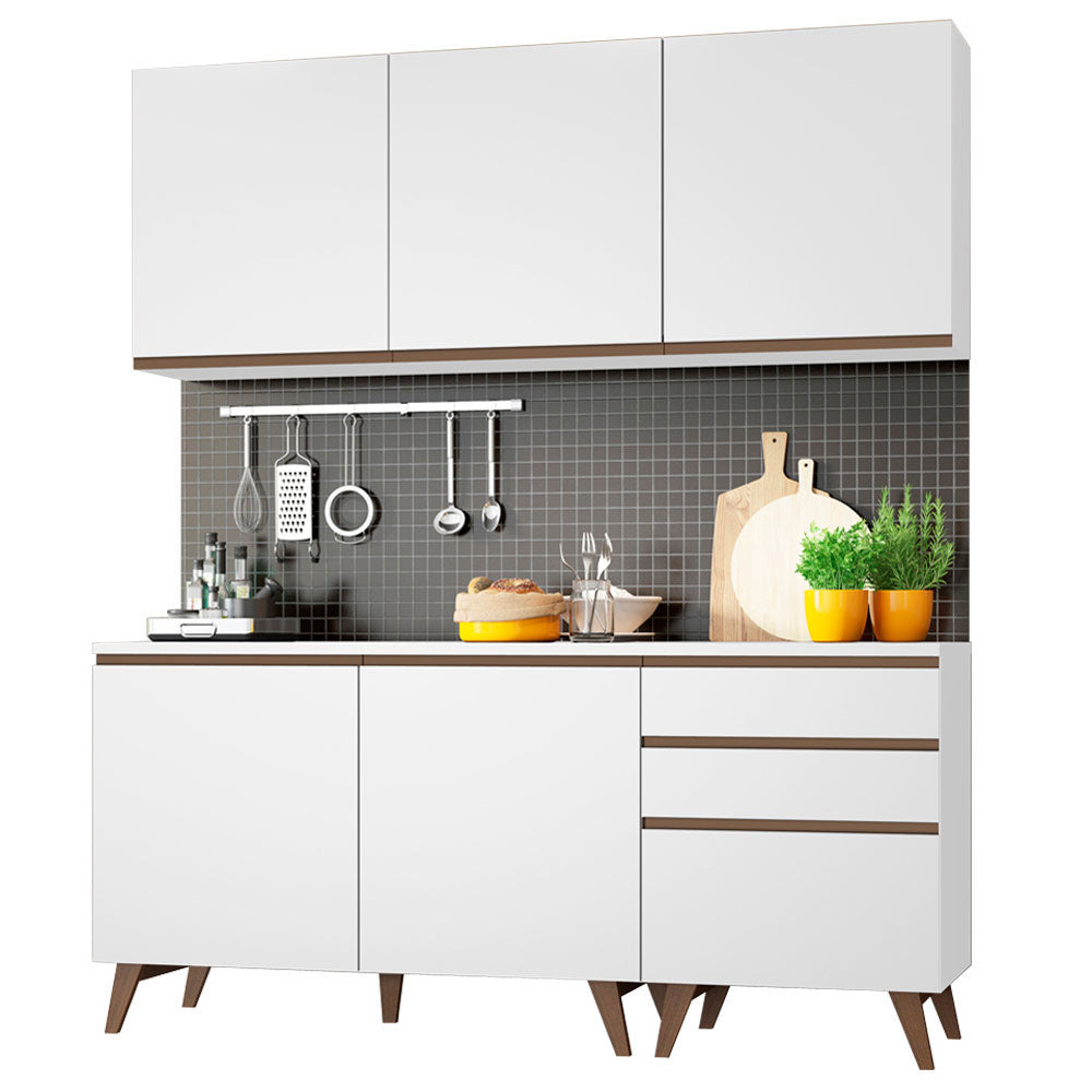 
                  
                    Load image into Gallery viewer, Madesa Reims Compact Kitchen Cabinet 180cm - White
                  
                