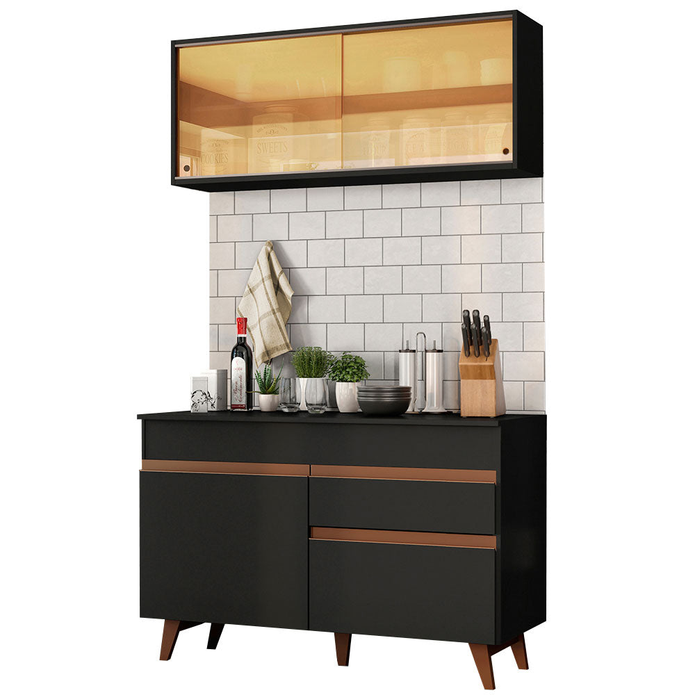 
                  
                    Load image into Gallery viewer, Complete Kitchen Madesa Reims 330001 with Cabinet and Counter – Black
                  
                