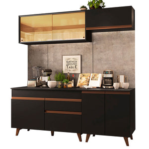 
                  
                    Load image into Gallery viewer, Complete Kitchen Madesa Reims 190001 with Cabinet and Counter – Black
                  
                