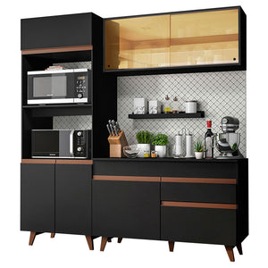 
                  
                    Load image into Gallery viewer, Compact Kitchen Madesa Reims 190002 with Cabinet and Counter – Black
                  
                