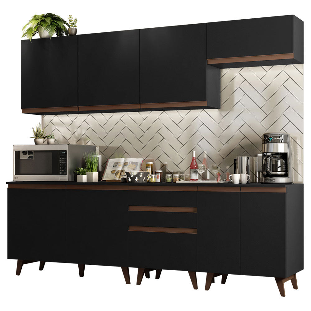 Complete Kitchen Madesa Reims 250001 with Cabinet and Countertop – Black