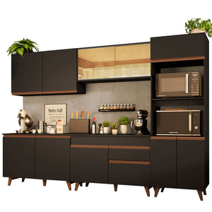 
                  
                    Load image into Gallery viewer, Complete Kitchen Madesa Reims 310001 with Cabinet and Counter – Black
                  
                