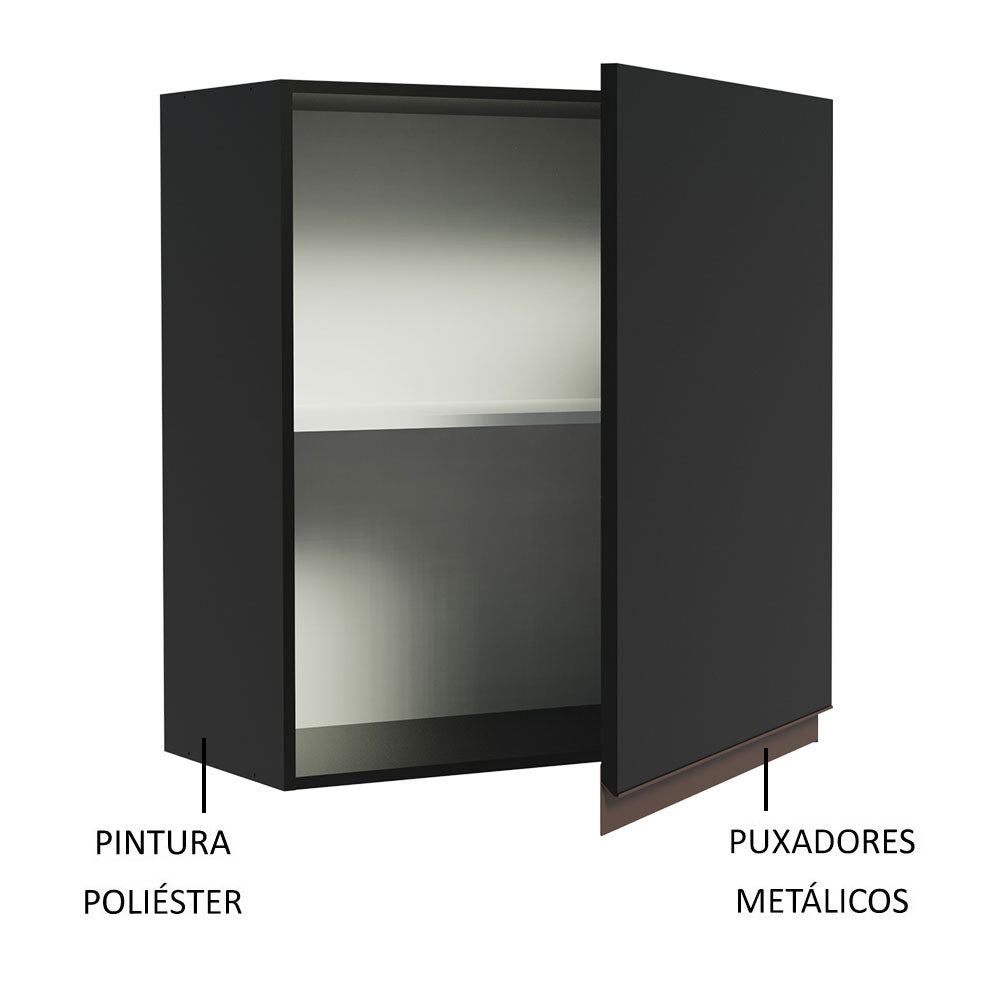 
                  
                    Load image into Gallery viewer, Madesa Reims 60 cm 1-Door Wall Cabinet - Black
                  
                