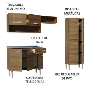 
                  
                    Load image into Gallery viewer, MADESA Compact Kitchen Cabinet Set with Sink - DIY - Brown Color
                  
                