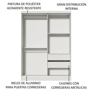 
                  
                    Load image into Gallery viewer, Madesa Luke Single Wardrobe 2 Sliding Wooden Doors with 2 Mirrors - White
                  
                