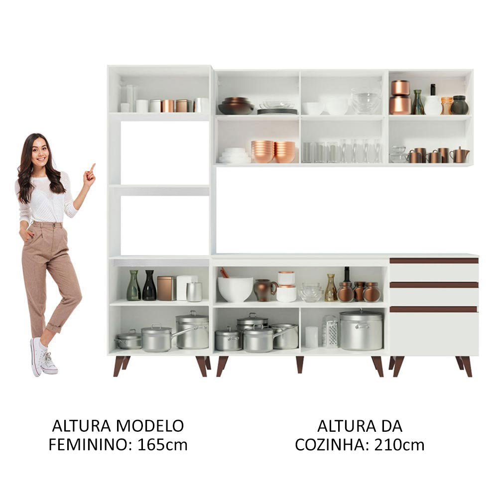 
                  
                    Load image into Gallery viewer, Madesa Reims Complete Kitchen Cabinet 250cm - White
                  
                