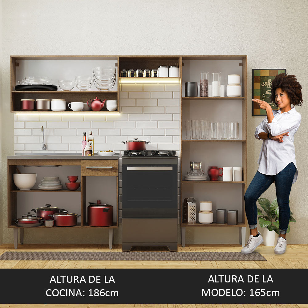 
                  
                    Load image into Gallery viewer, MADESA Compact Kitchen Cabinet Set with Sink - DIY - Brown Color
                  
                