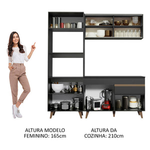 
                  
                    Load image into Gallery viewer, Compact Kitchen Madesa Reims 190002 with Cabinet and Counter – Black
                  
                
