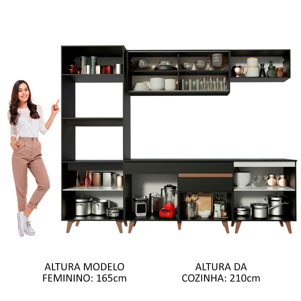 
                  
                    Load image into Gallery viewer, Complete Kitchen Madesa Reims 260002 with Cabinet and Countertop – Black
                  
                