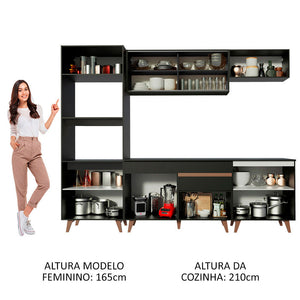 
                  
                    Load image into Gallery viewer, Complete Kitchen Madesa Reims 260002 with Cabinet and Countertop – Black
                  
                