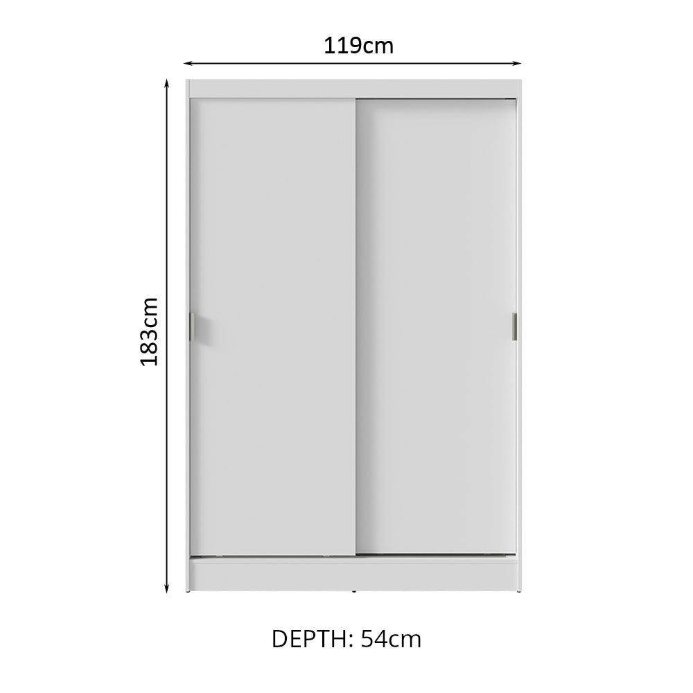 
                  
                    Load image into Gallery viewer, Madesa Luke Single Wardrobe 2 Sliding Wooden Doors - White
                  
                