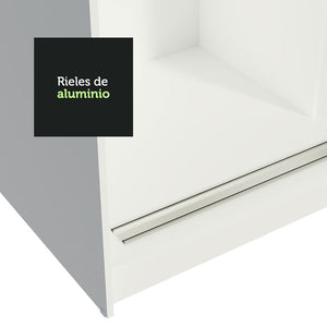 
                  
                    Load image into Gallery viewer, Madesa Reno Double Wardrobe 3 Sliding Doors with 2 Mirrors - White
                  
                