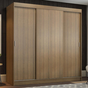 
                  
                    Load image into Gallery viewer, Madesa 3 Sliding Doors Wardrobe Ample Storage Wooden Almirah 180 Cm with Shelves, Drawers and Hanging Units for Bedroom - Brown
                  
                