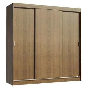 
                  
                    Load image into Gallery viewer, Madesa 3 Sliding Doors Wardrobe Ample Storage Wooden Almirah 180 Cm with Shelves, Drawers and Hanging Units for Bedroom - Brown
                  
                