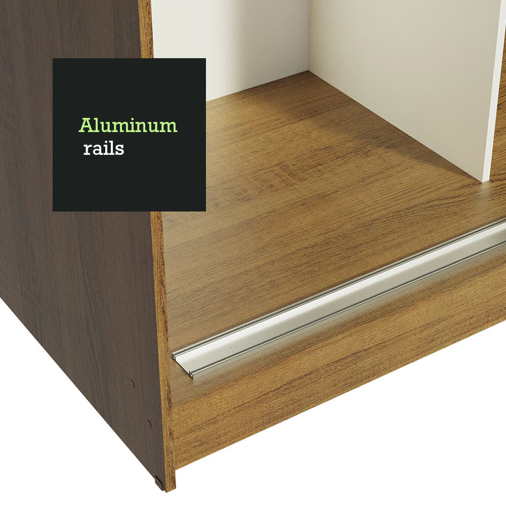 
                  
                    Load image into Gallery viewer, Madesa Reno Double Wardrobe 3 Sliding Doors with 2 Mirrors - Rustic
                  
                