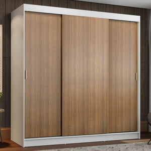 
                  
                    Load image into Gallery viewer, Madesa Reno Double Wardrobe 3 Sliding Doors - White/Rustic
                  
                