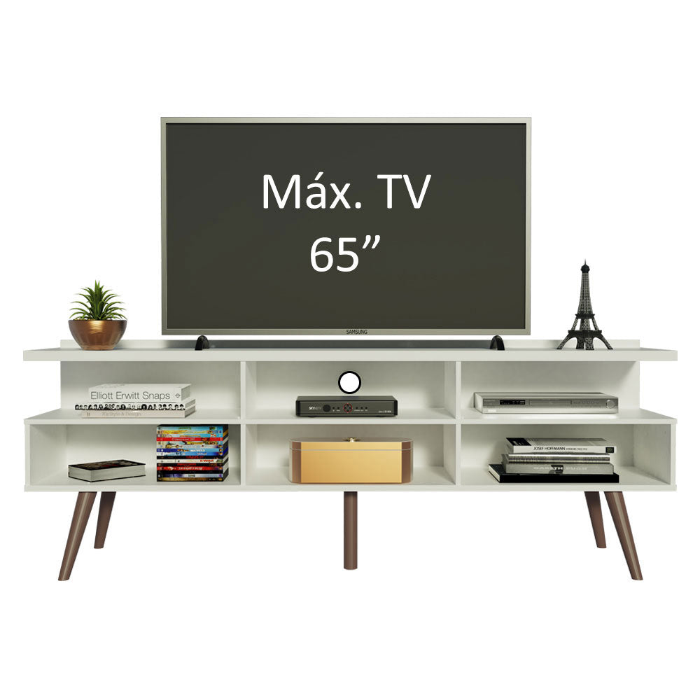 
                  
                    Load image into Gallery viewer, MADESA TV Stand with 3 Doors, for TVs up to 65 Inches, Wood, 160 W x 58 H x 36 D Cm - White
                  
                