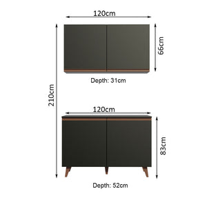 
                  
                    Load image into Gallery viewer, Madesa Reims 120 cm Kit with Storage and Sink Cabinet - Black
                  
                