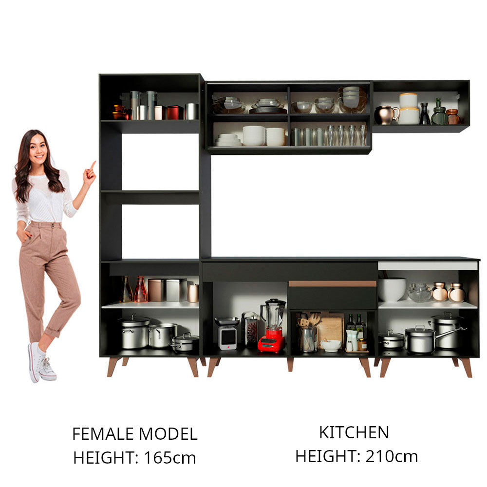 
                  
                    Load image into Gallery viewer, Complete Kitchen Madesa Reims 260002 with Cabinet and Countertop – Black
                  
                