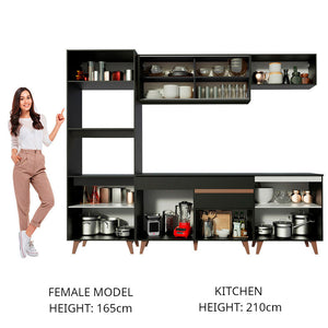 
                  
                    Load image into Gallery viewer, Complete Kitchen Madesa Reims 260002 with Cabinet and Countertop – Black
                  
                