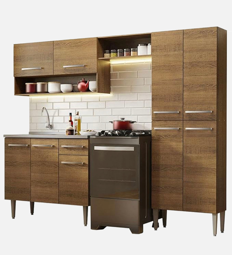 MADESA Emily Compact Kitchen Cabinet 229cm with Sink - Rustic – Madesa IN