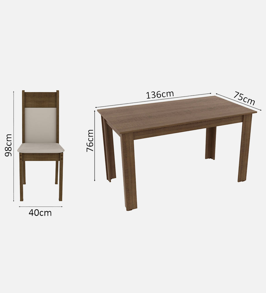 
                  
                    Load image into Gallery viewer, Madesa Jaíne Dining Set Wooden Top Table with 6 Chairs Rustic/Crema/Synthetic Beige
                  
                