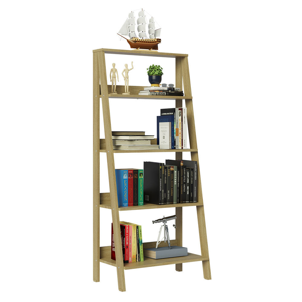 Madesa Ladder Shelf Engineered Wood Open Book Shelf