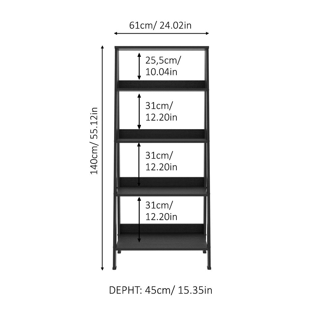 
                  
                    Load image into Gallery viewer, Madesa Ladder Shelf Engineered Wood Open Book Shelf
                  
                