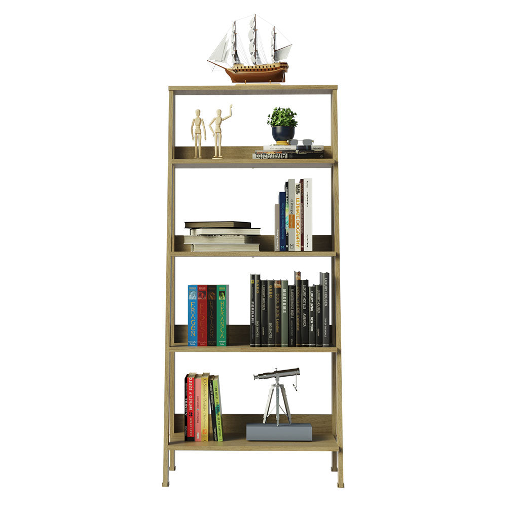 
                  
                    Load image into Gallery viewer, Madesa Ladder Shelf Engineered Wood Open Book Shelf
                  
                