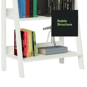 
                  
                    Load image into Gallery viewer, Madesa Ladder Shelf Engineered Wood Open Book Shelf
                  
                