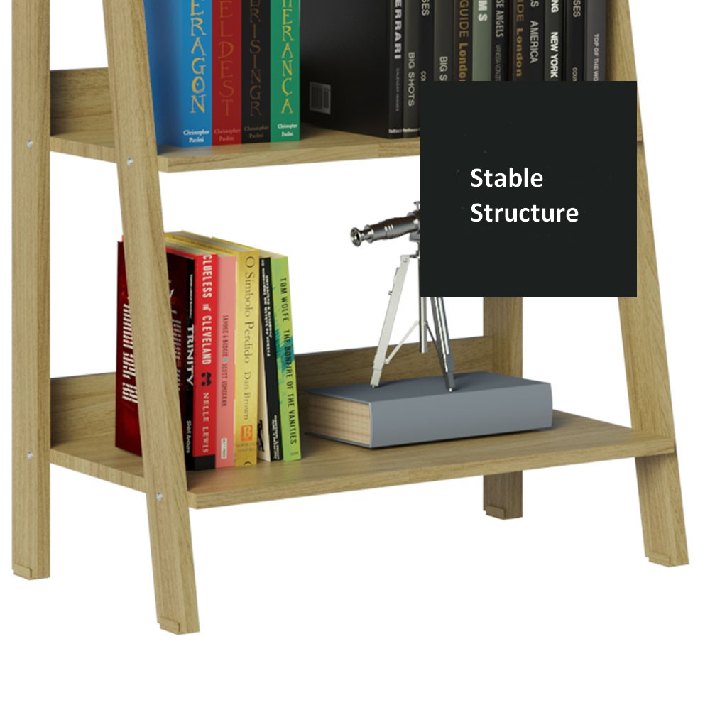 
                  
                    Load image into Gallery viewer, Madesa Ladder Shelf Engineered Wood Open Book Shelf
                  
                